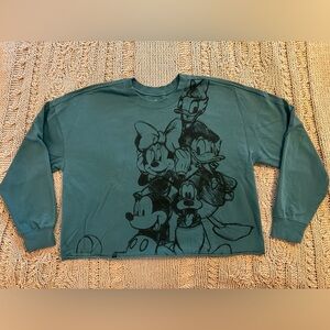 Disney Green Sweatshirt with Beloved Characters